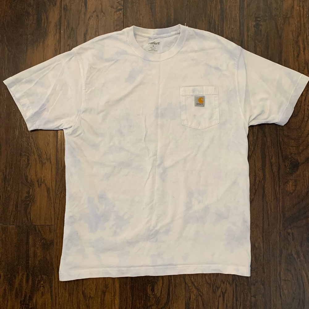 Oversized Light Blue Cloud Tie Dye Carhartt Tee
